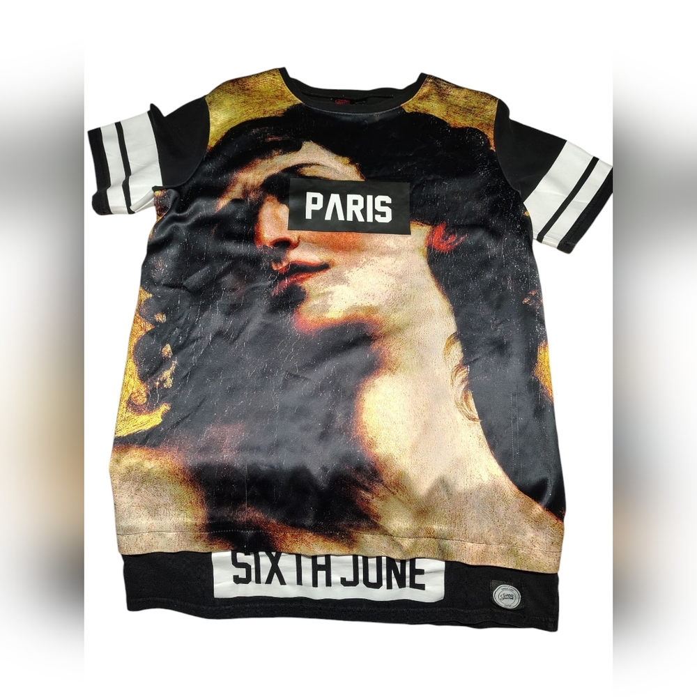 Sixth June Paris Graphic Art Tee Black/White – Size Medium